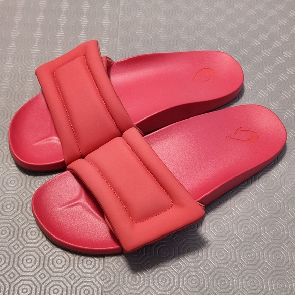 Olukai Sunbeam Slide Comfort Sandals Coral Red Slip On Women’s Size 9/ EU39 NWOT - Picture 3 of 7
